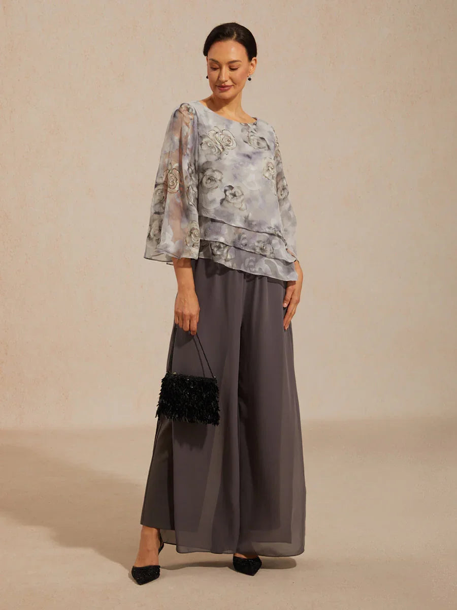 Chemisier en chiffon avec dentelle et motif floral
