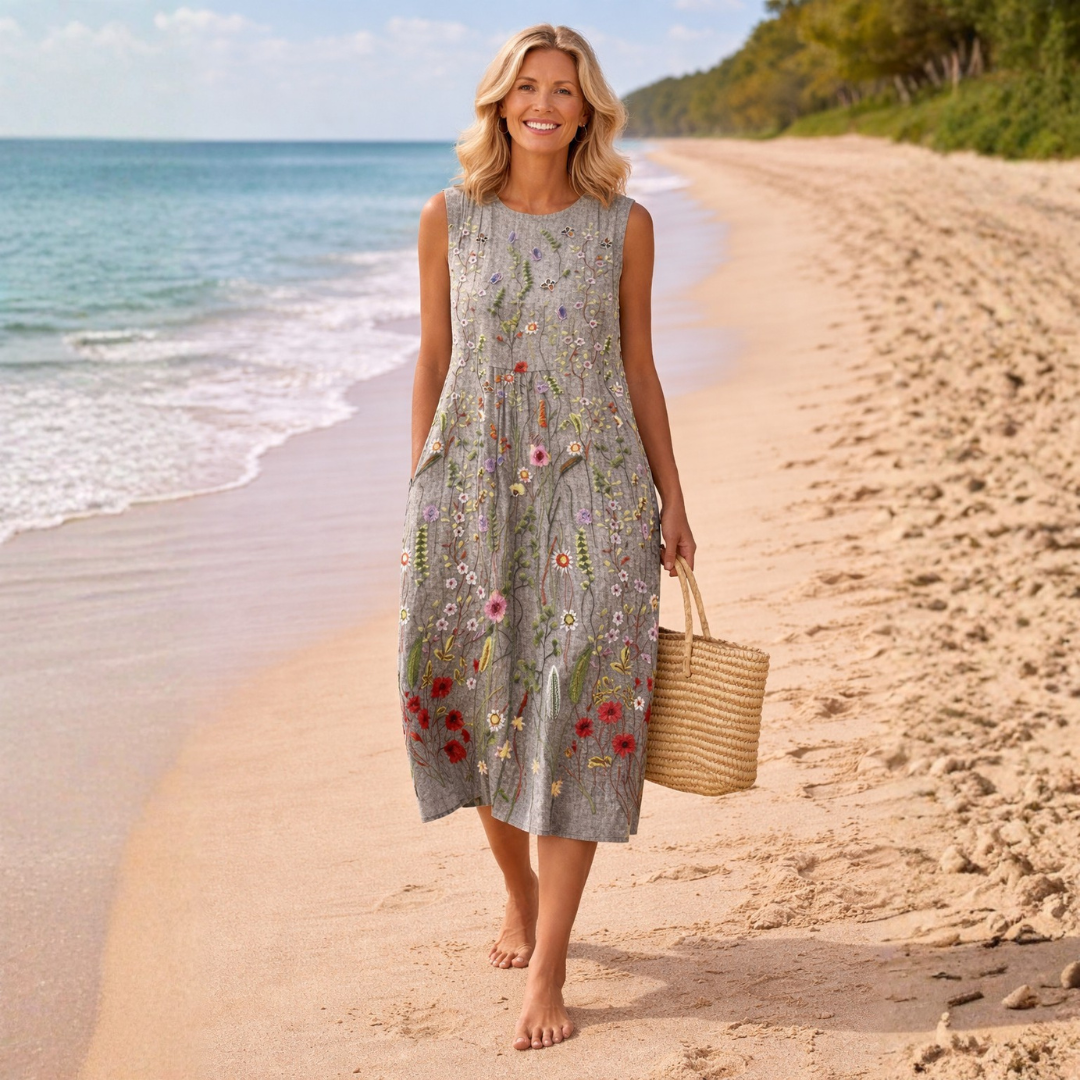 Kara | Robe midi à fleurs sauvages