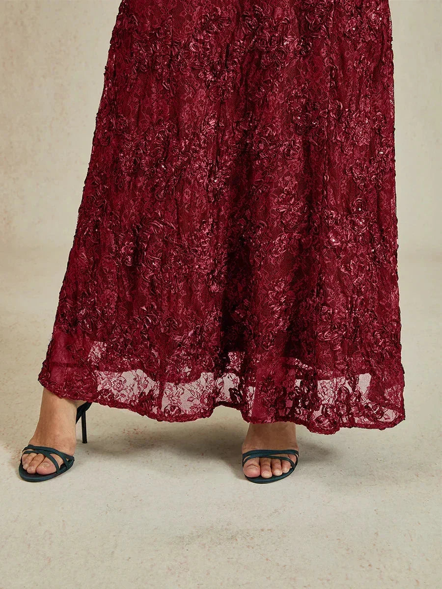Robes A-Line en dentelle avec ornements en sequins