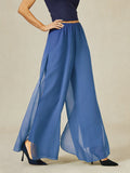 Pantalons à jambes droites avec une couche de chiffon découpée