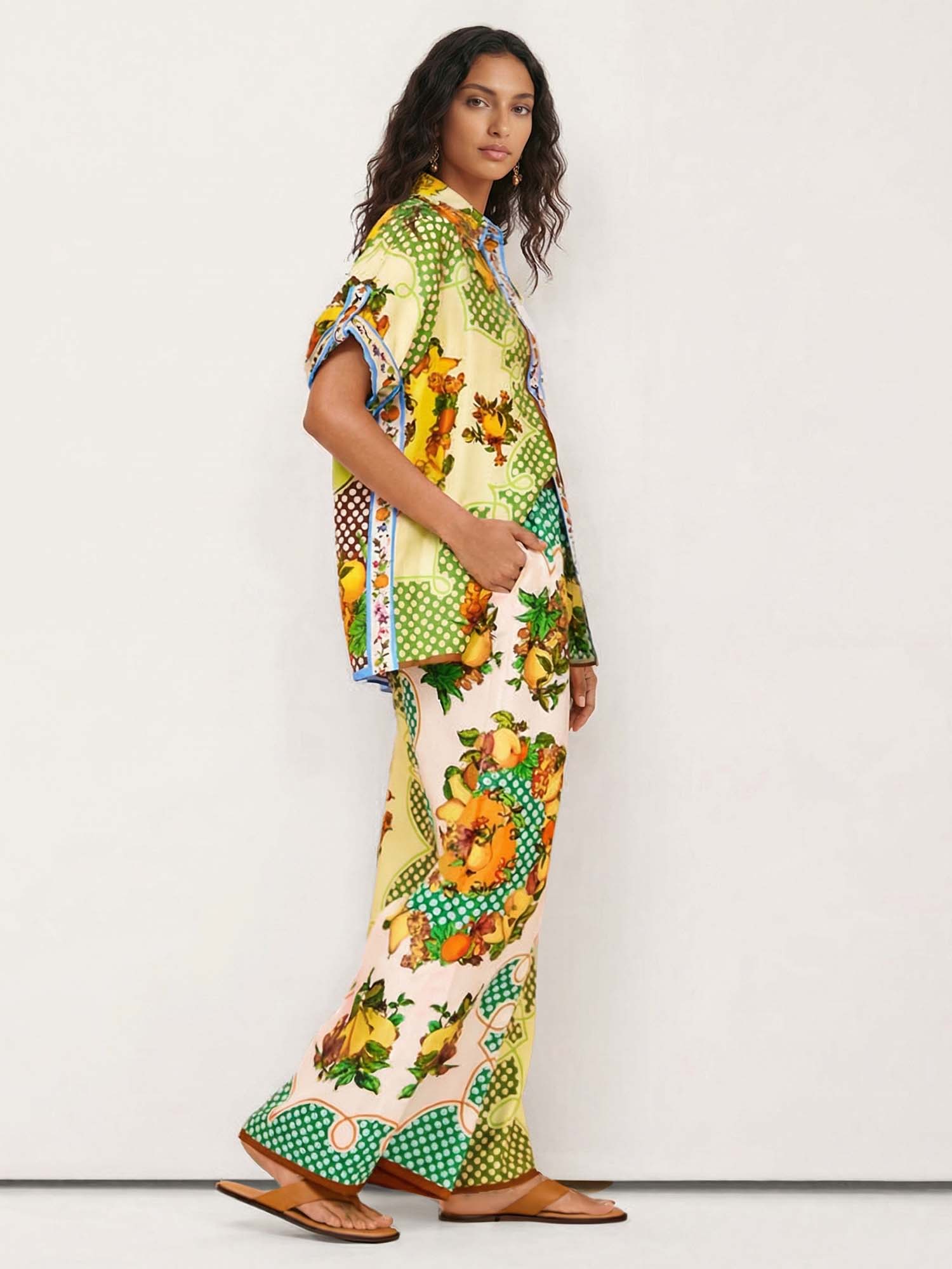 Pantalons lemon graffiti rétro multicolores