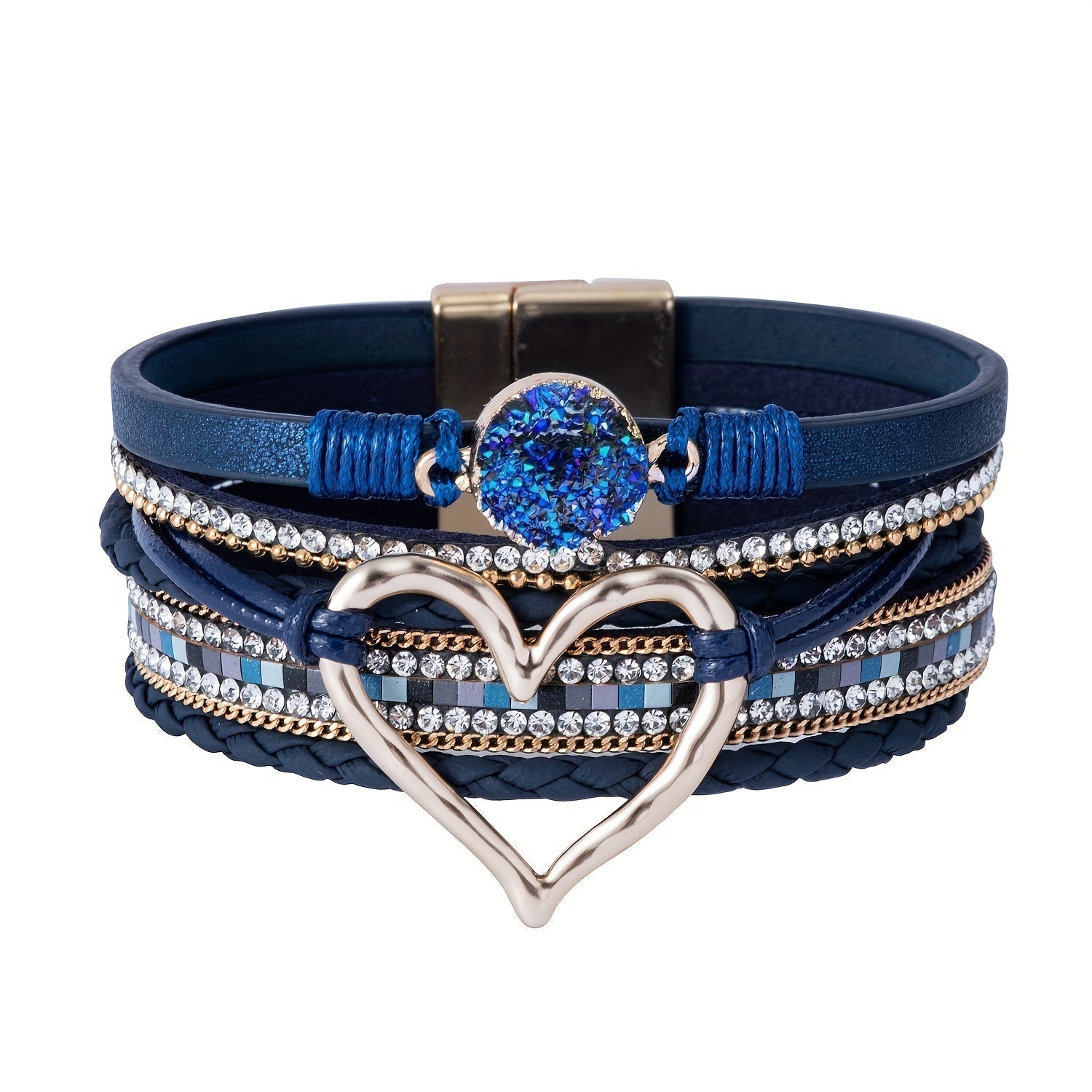 Bracelet boho multi-couches en cuir