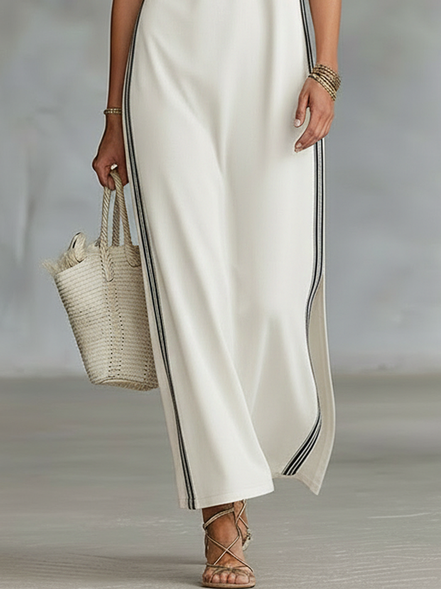 Robe maxi de style athlétique pour femmes avec manches MDZ1960C6Y