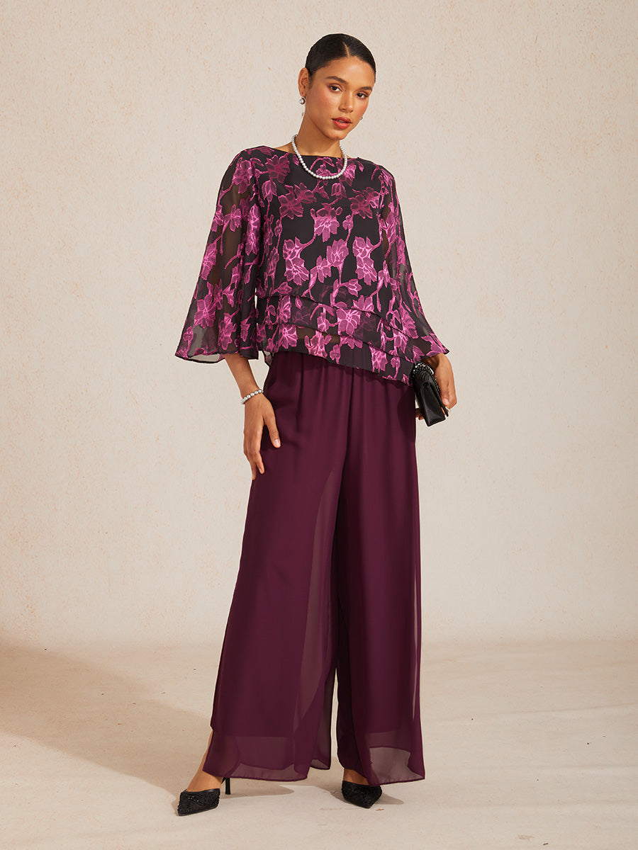 Pantalons droits avec une couche de chiffon