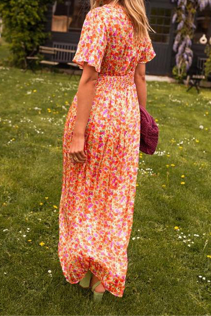 Pologne - Robe longue à fleurs
