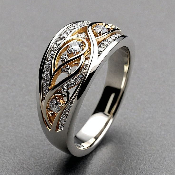 Bague classique en câble bicolore