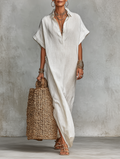 Robe maxi chemise minimaliste pour femmes MDZ0678A4Y