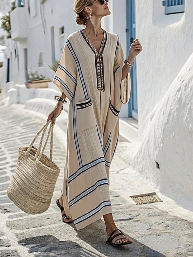 Robe femme ample avec rayures