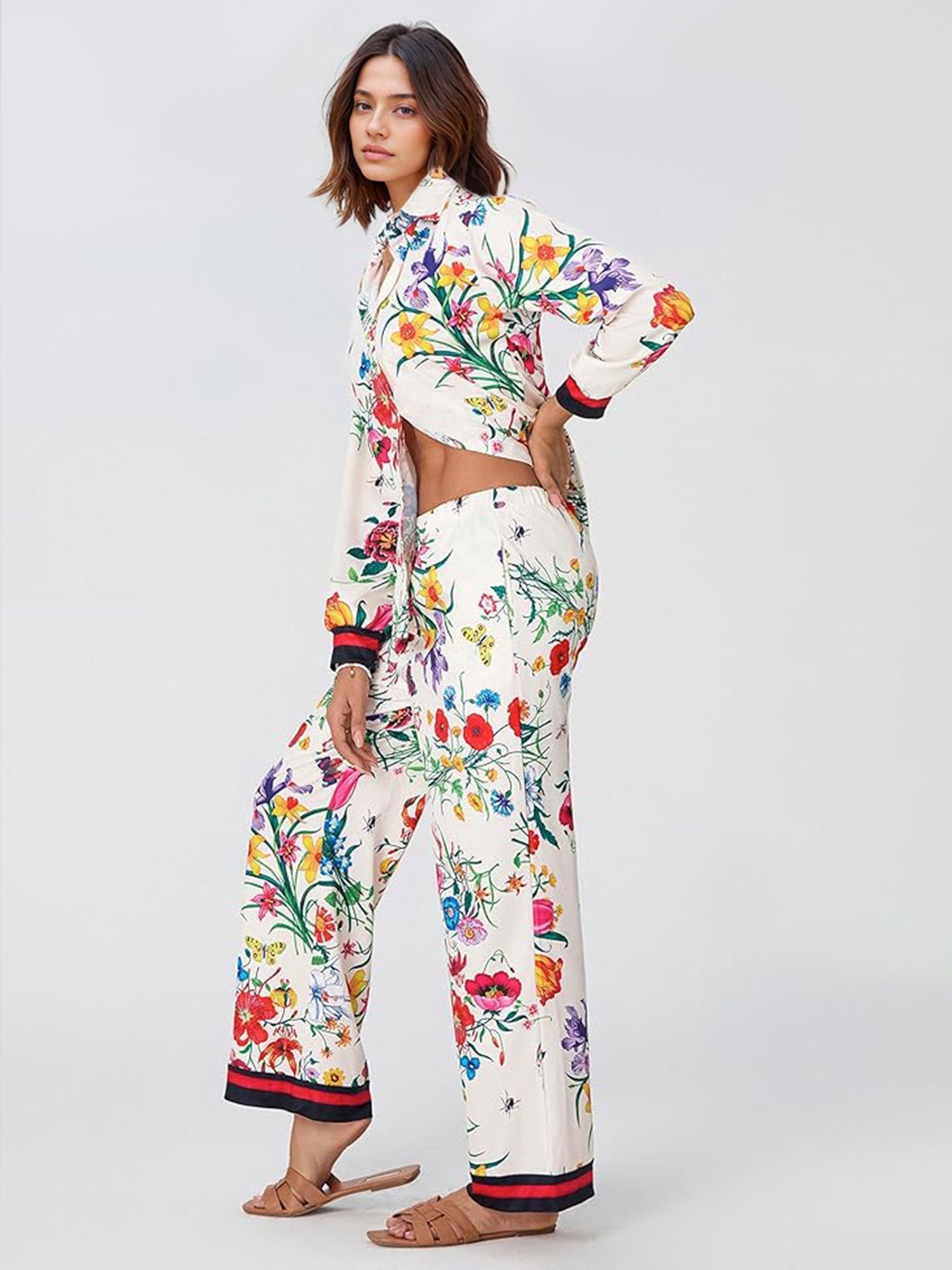 Pantalon à jambes larges Botanic Bliss