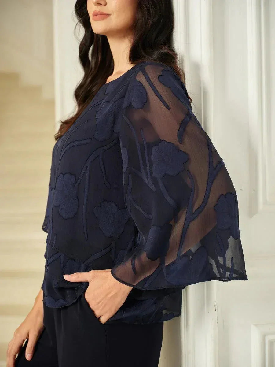Chemise en chiffon à fleurs