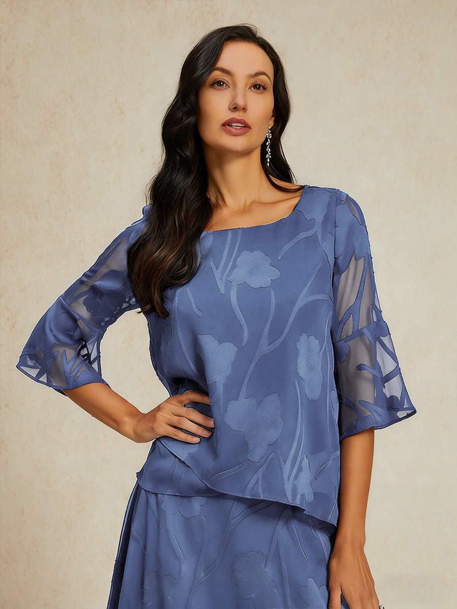 Blouse en chiffon avec des bords asymétriques
