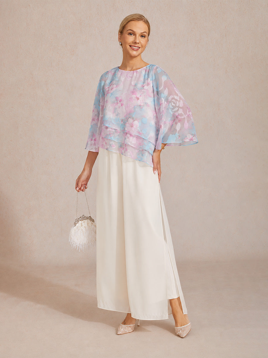 Chemise en chiffon à dentelle avec imprimé floral