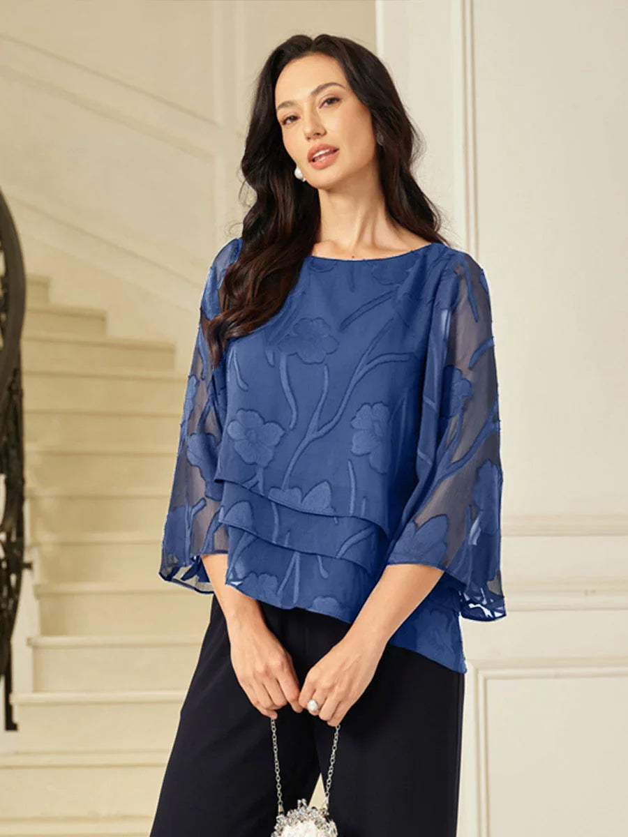 Chemise en soie à motifs floraux