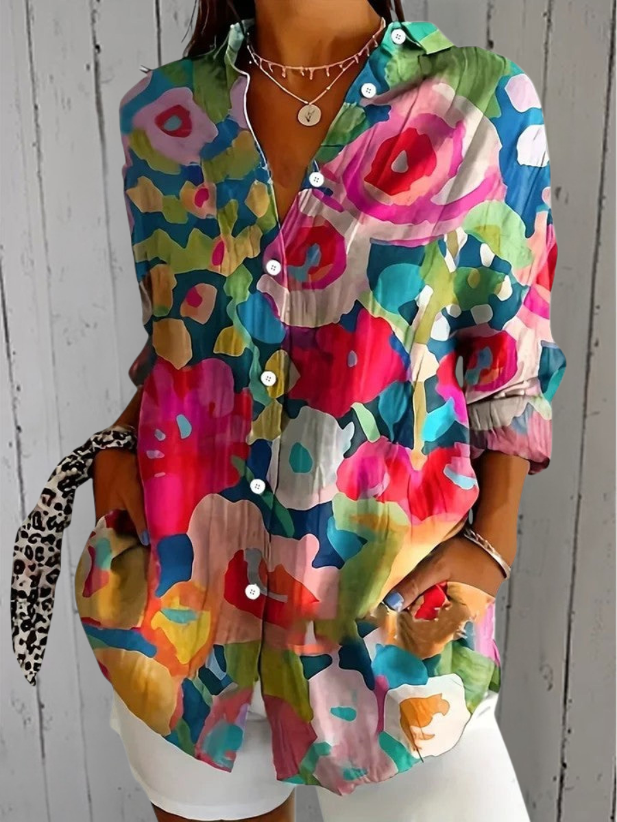 Dalian | Chemise à boutons artistique et vibrante