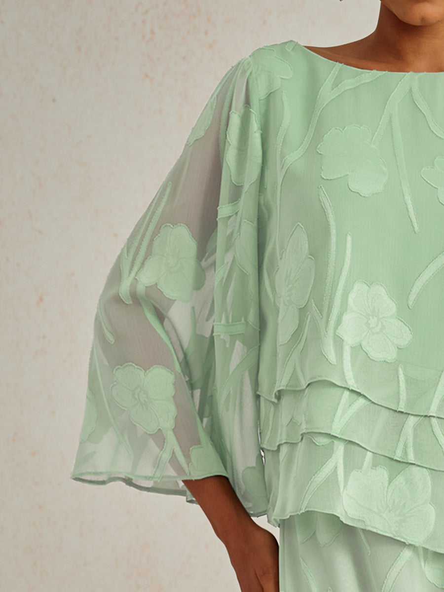 Chemise en soie à couches avec fleurs