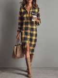 Robe midi à manches longues en flanelle pour femmes MDA2294J2Y