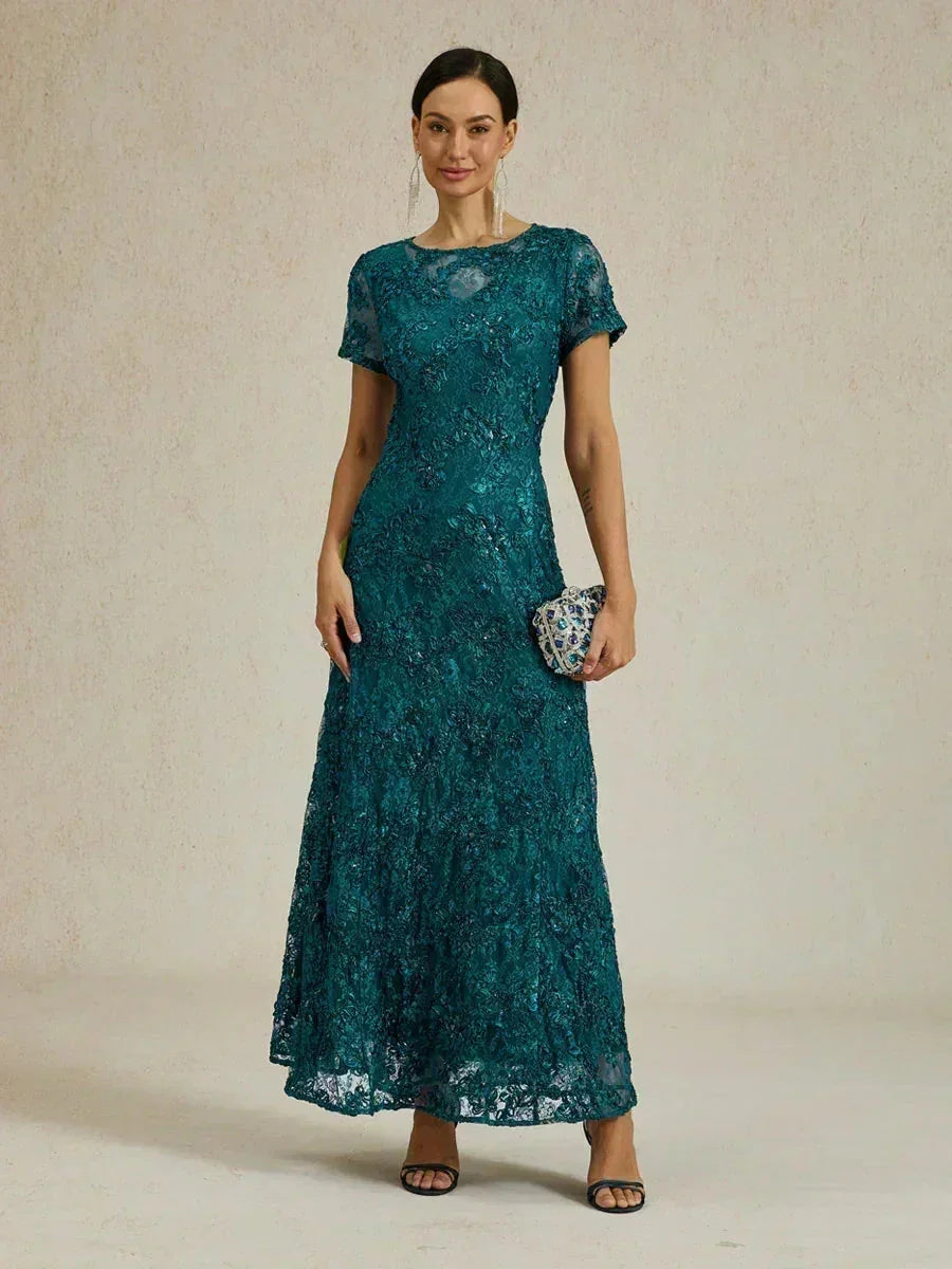 Robes A-Line en dentelle avec ornements en sequins