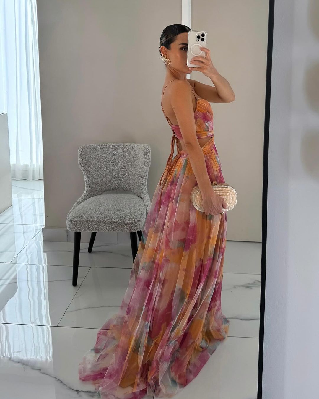 Elena - Robe maxi élégante et fleurie