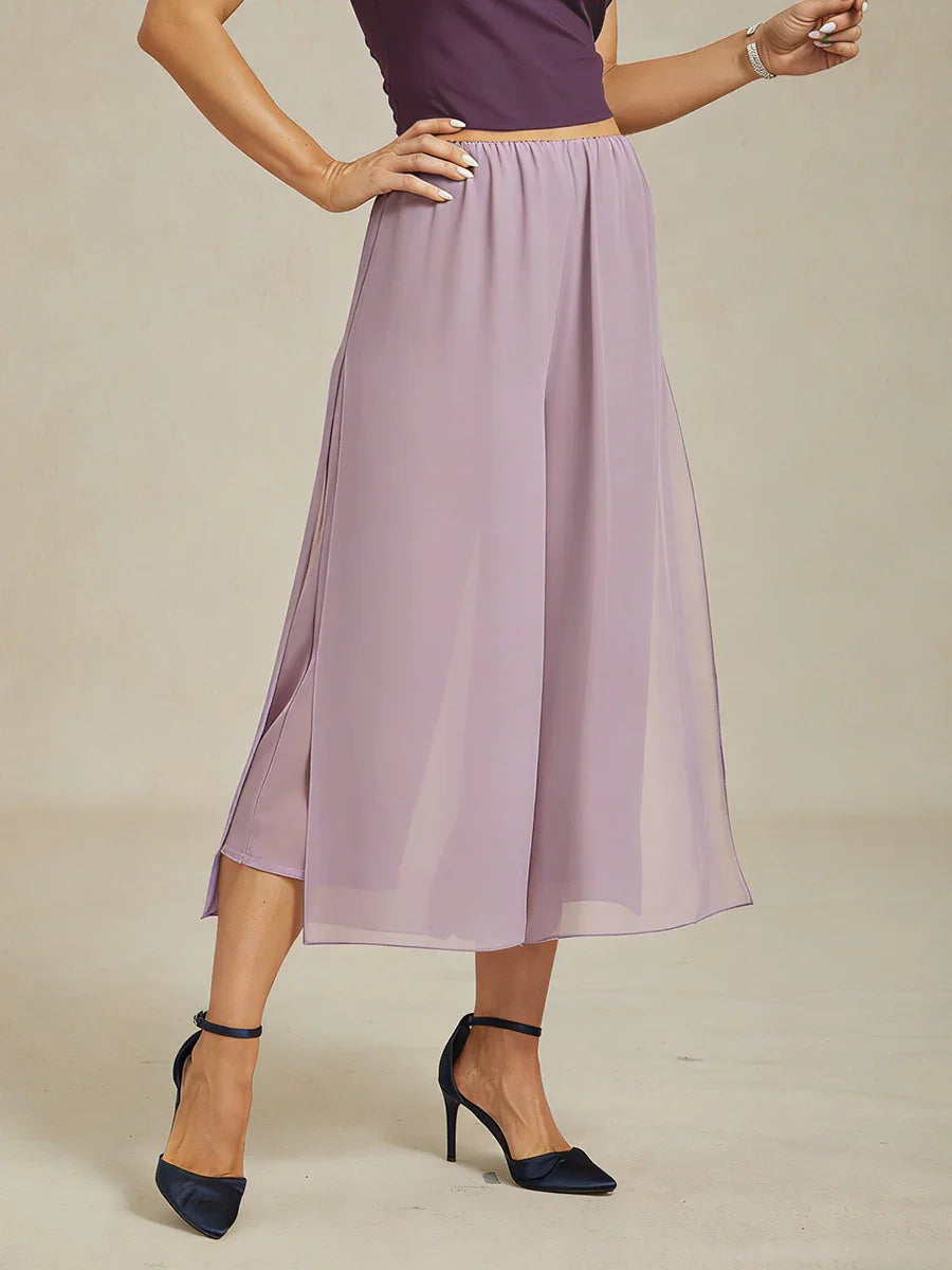 Pantalons droits courts avec une couche de chiffon