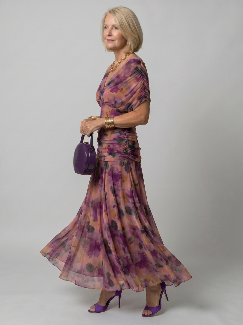 Klein | Robe midi à épaules dénudées