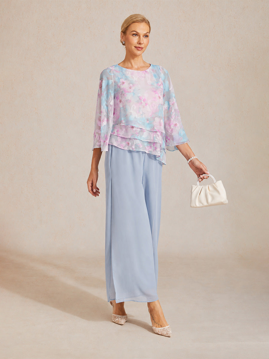 Chemisier en chiffon avec dentelle et motif floral