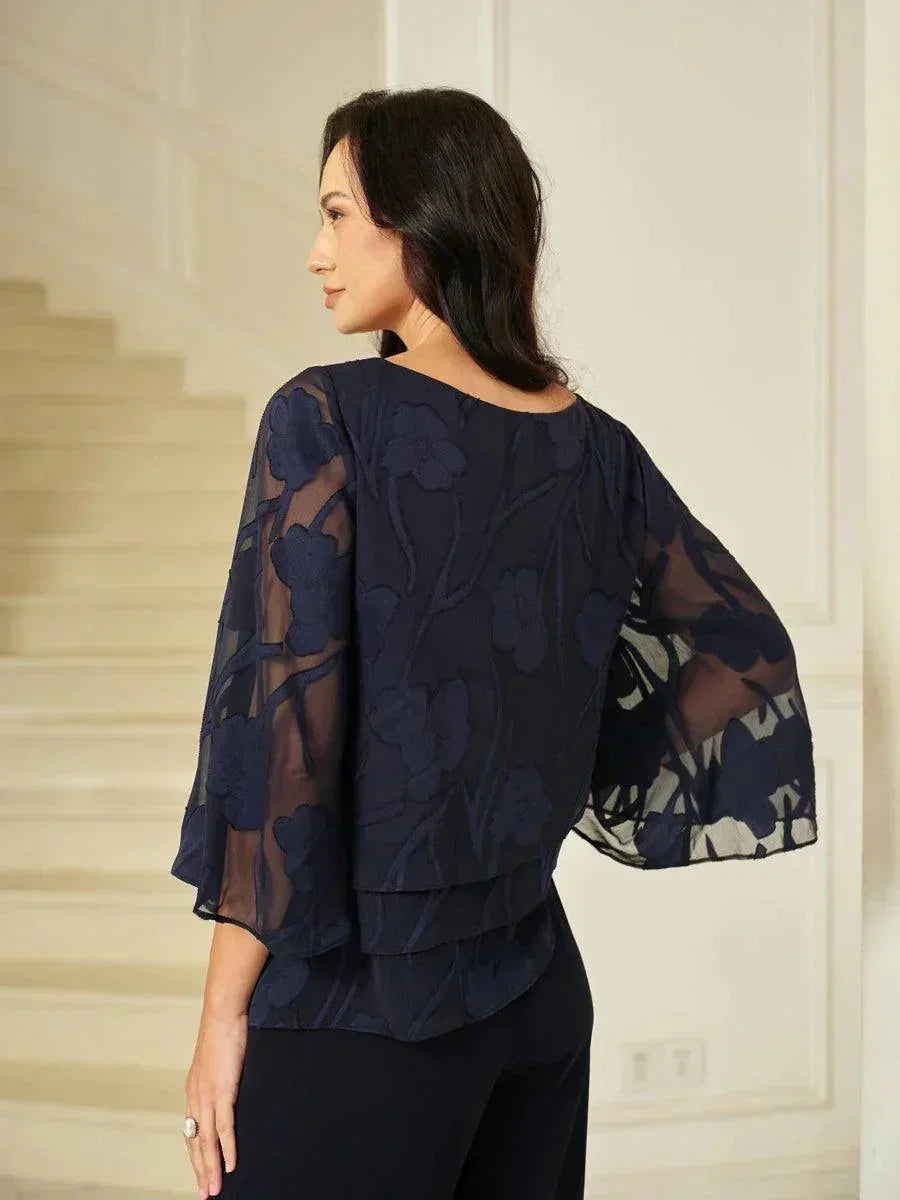 Chemise en chiffon à fleurs