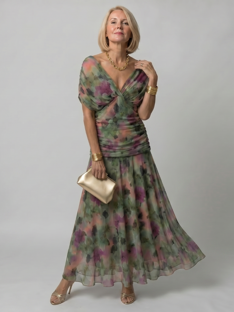 Klein | Robe midi à épaules dénudées