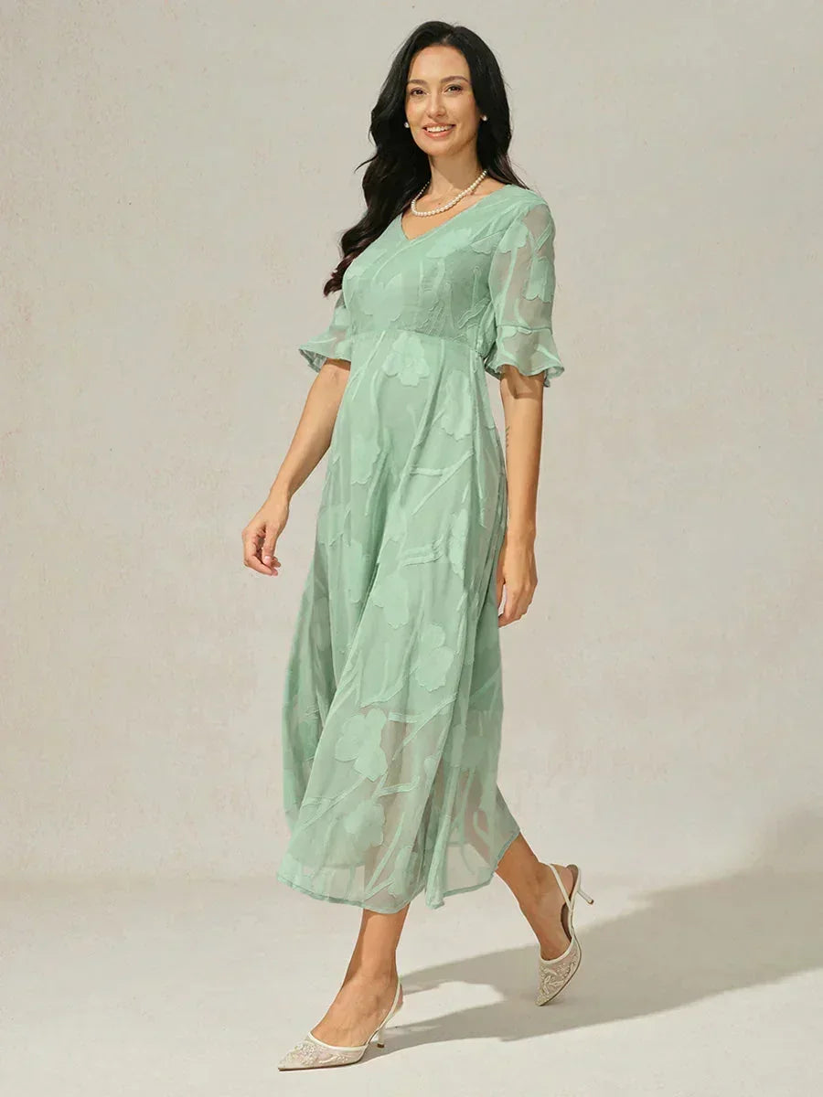 Robes maxi en dentelle avec volants