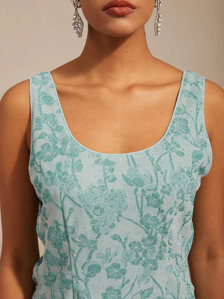 Twinset avec col mandarine et motif zèbre orné de diamants