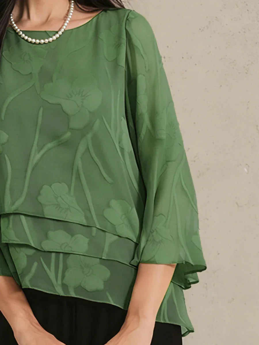 Chemise en soie à motifs floraux
