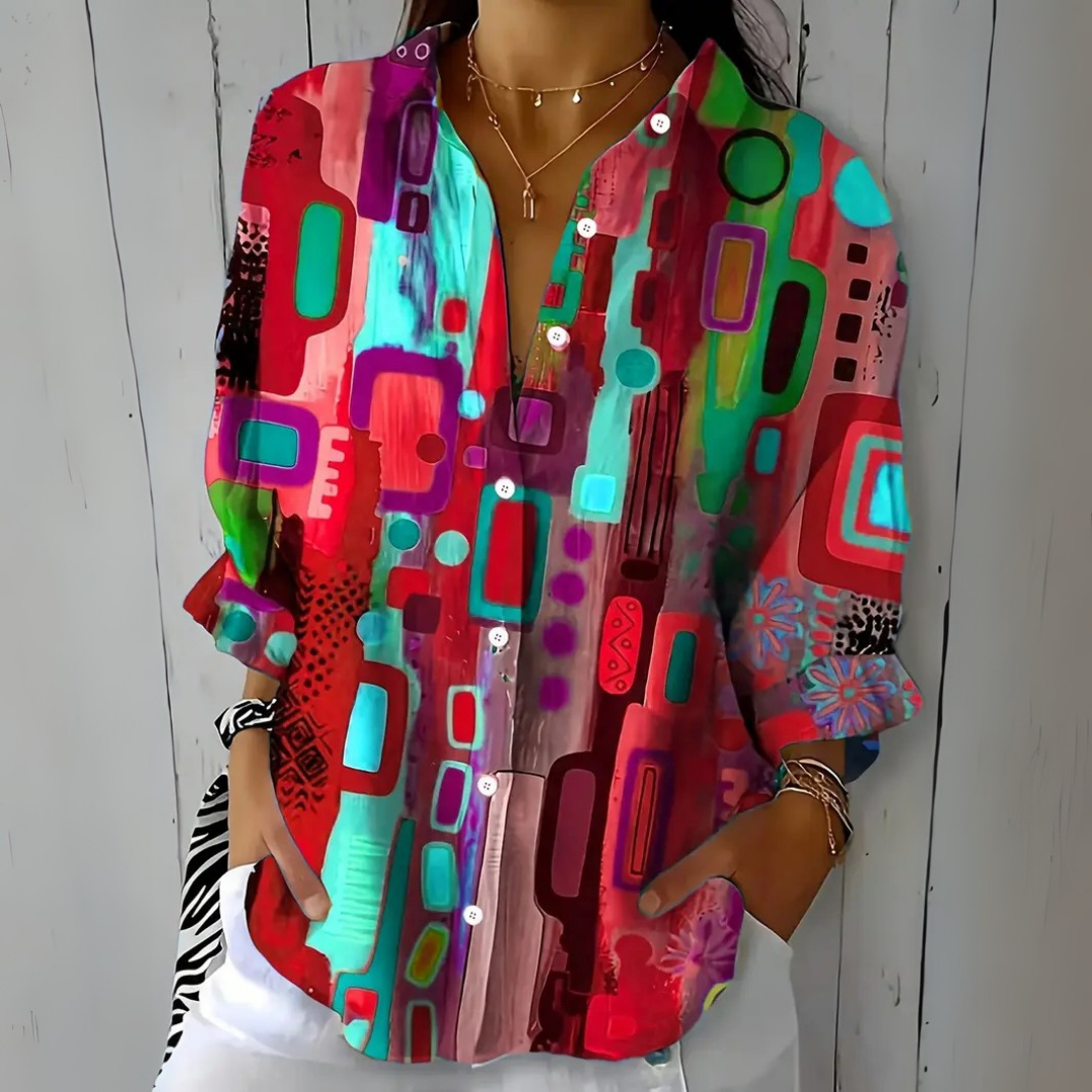 Catalina | Chemise à boutons artistique et vibrante