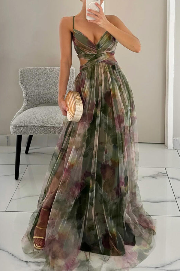 Elena - Robe maxi élégante et fleurie