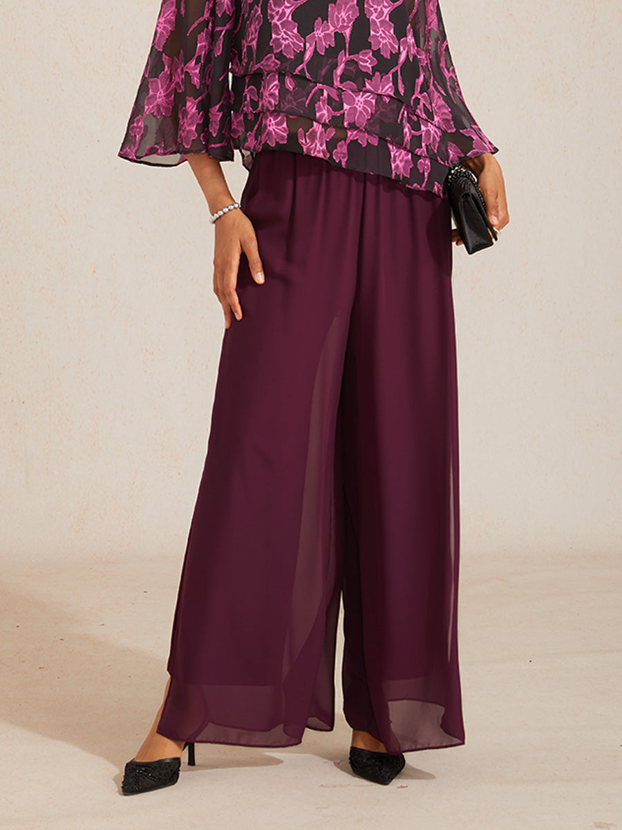 Pantalons droits avec une couche de chiffon