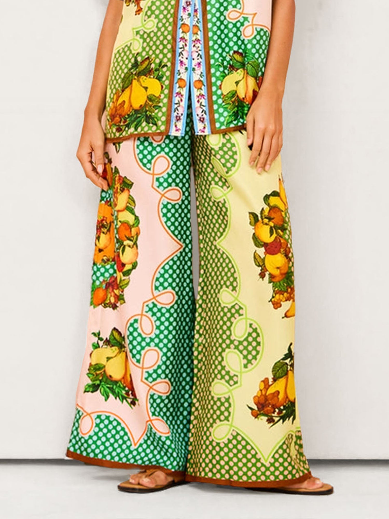 Pantalons lemon graffiti rétro multicolores