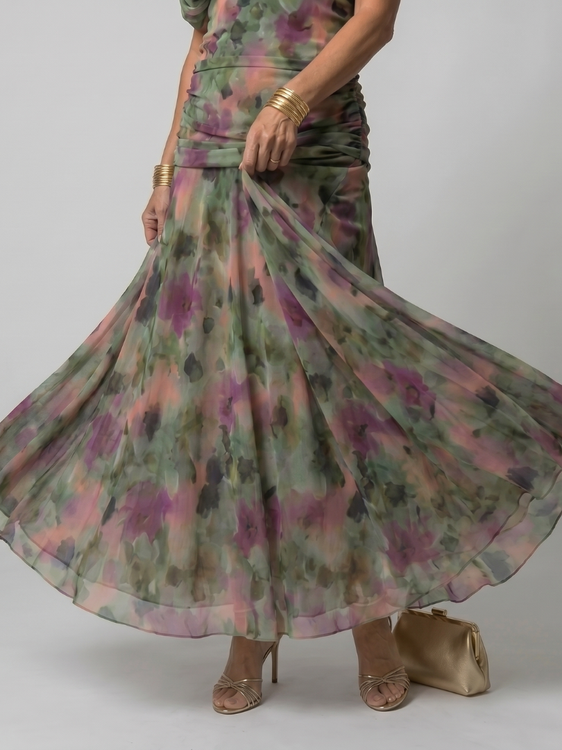 Klein | Robe midi à épaules dénudées