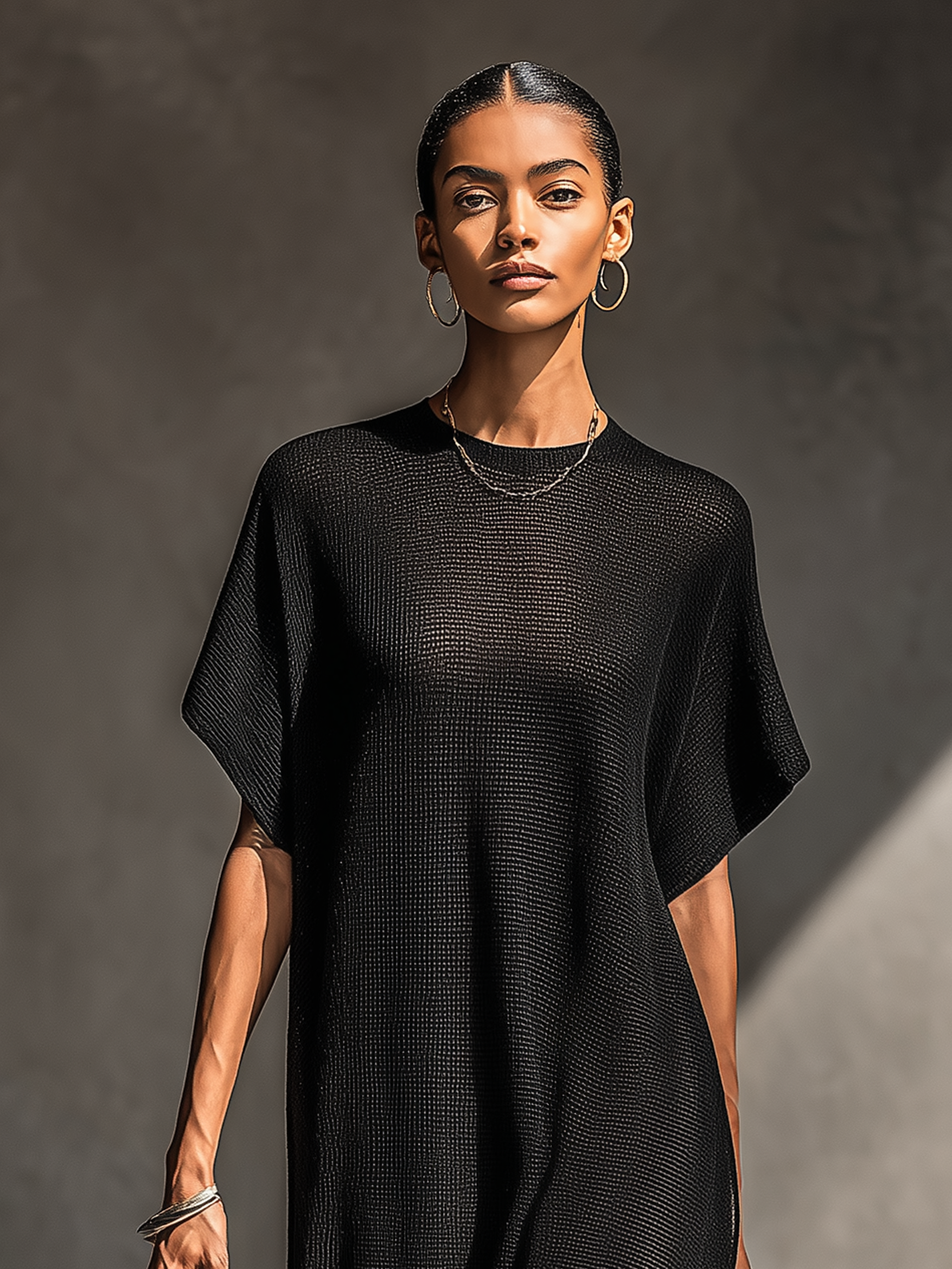 Robe maxi à manches courtes pour femmes minimalistes MDZ0911A8Y