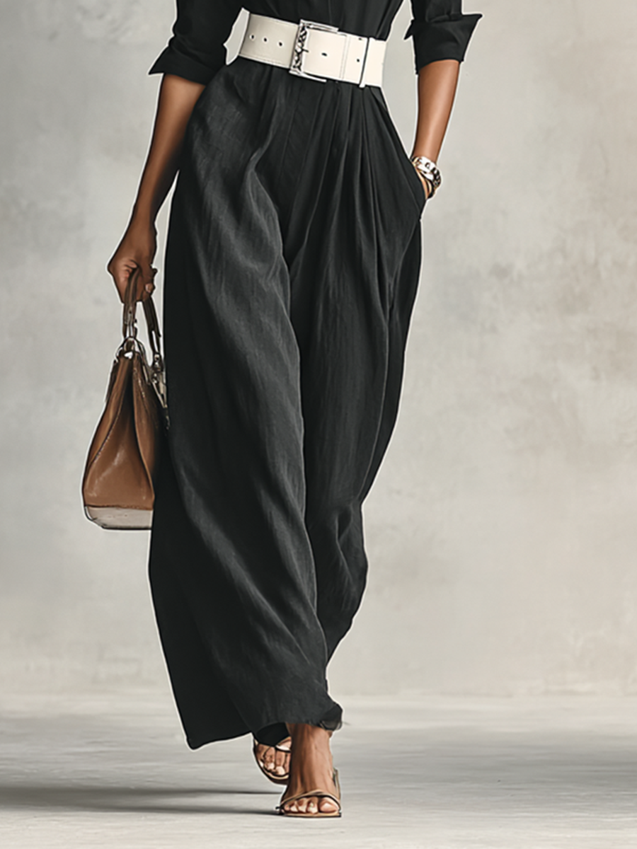 Ensemble femme avec col noir, fermeture unique, manches longues et ceinture MDA2274G1Y