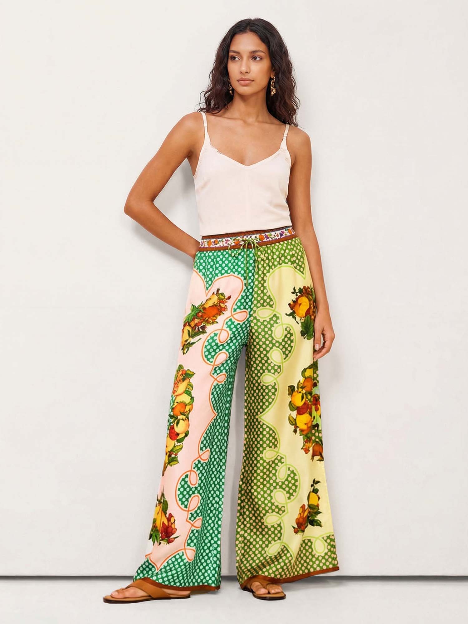 Pantalons lemon graffiti rétro multicolores