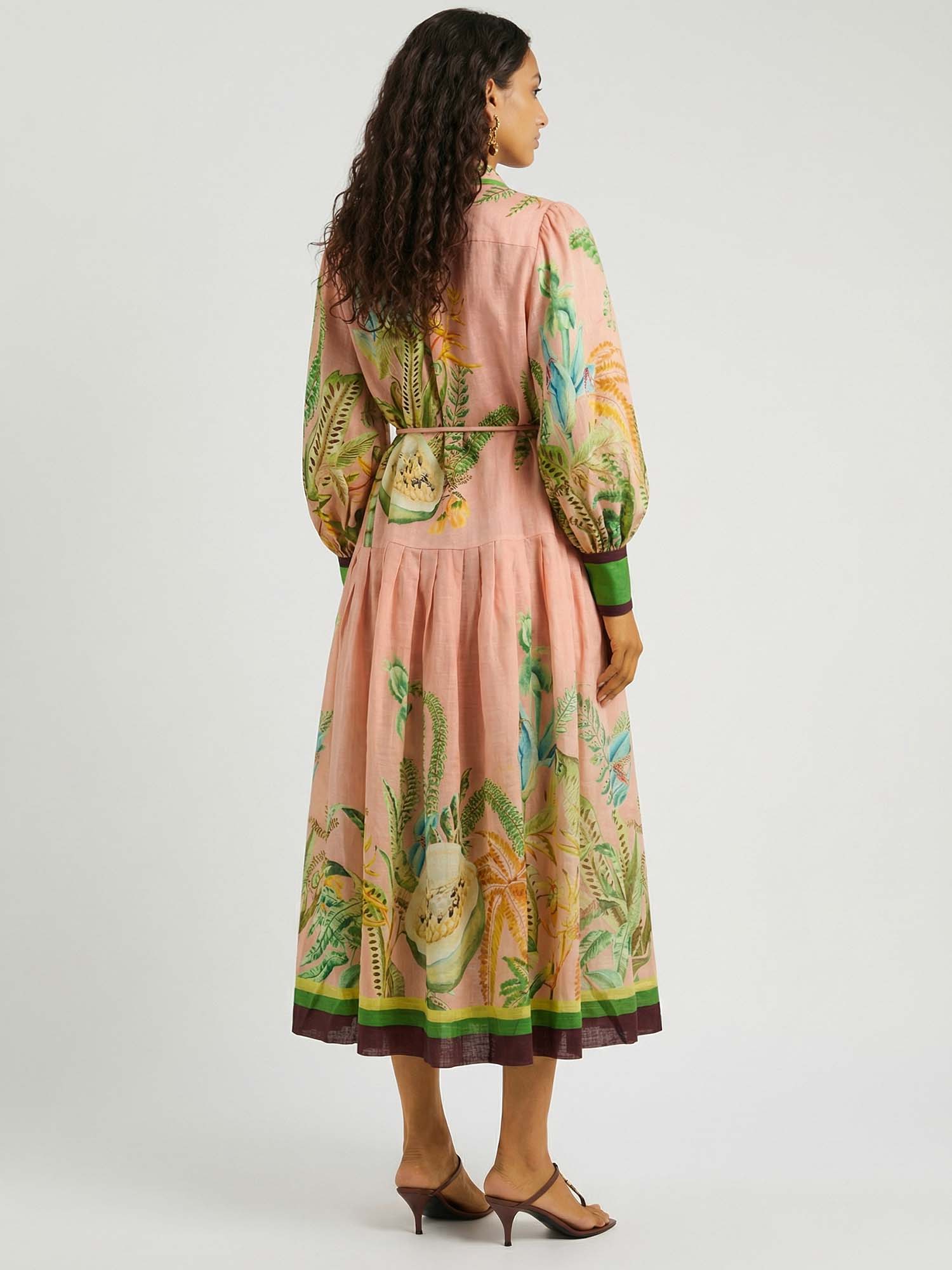 Robe maxi usée avec ceinture papaye