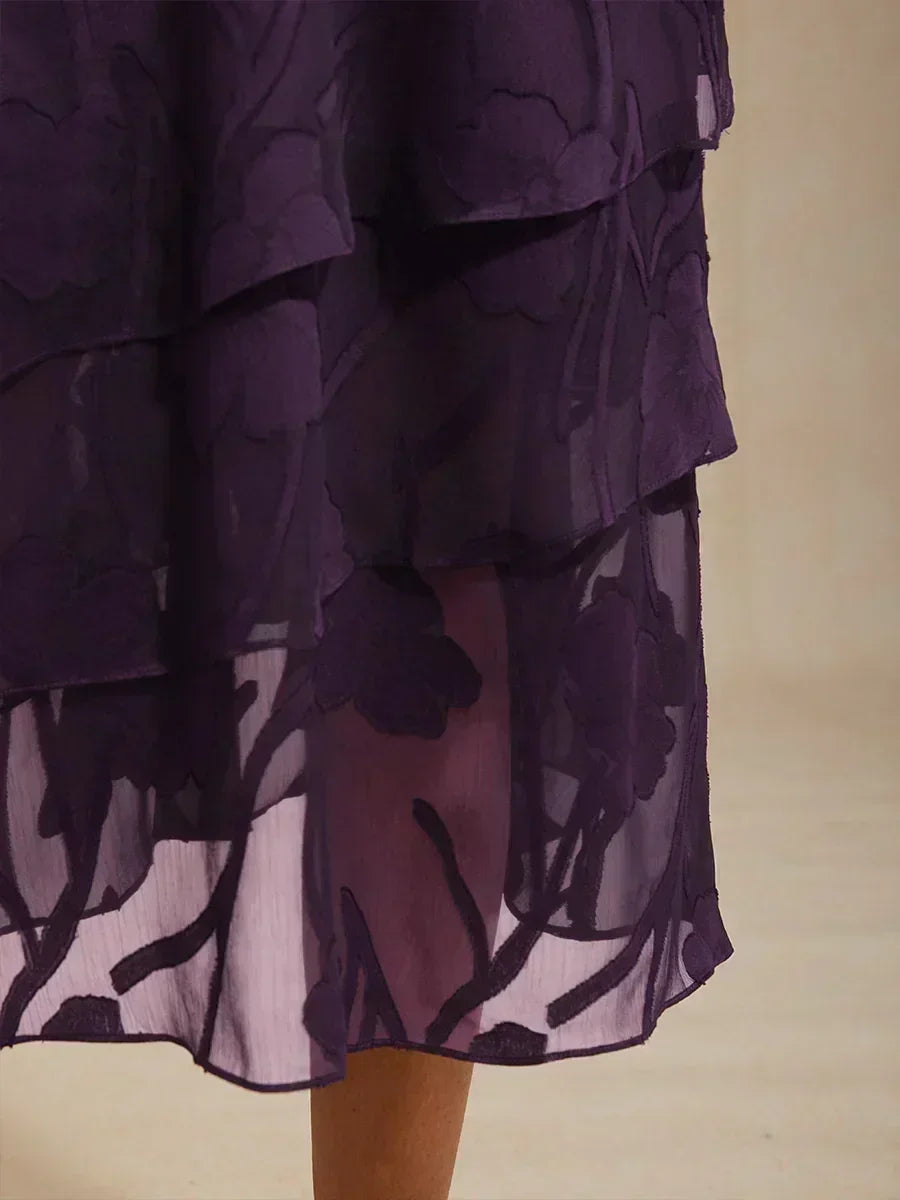 Jupe midi en chiffon floral