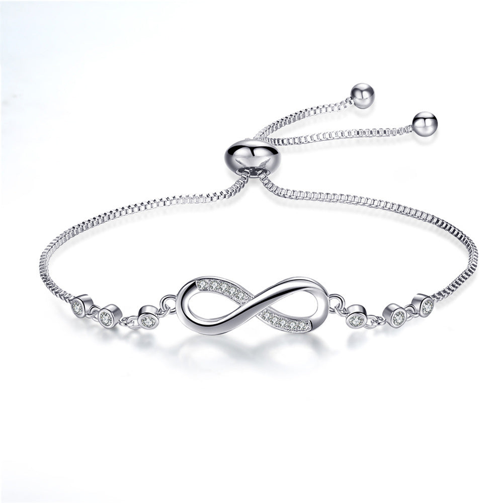 Bracelet ajustable élégant en or rose en forme d'infini