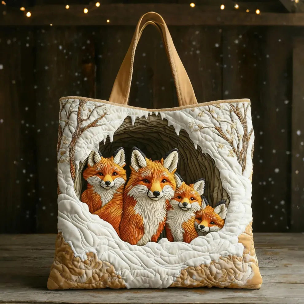 Famille Renard Confortable | Sac en Patchwork Fait Main