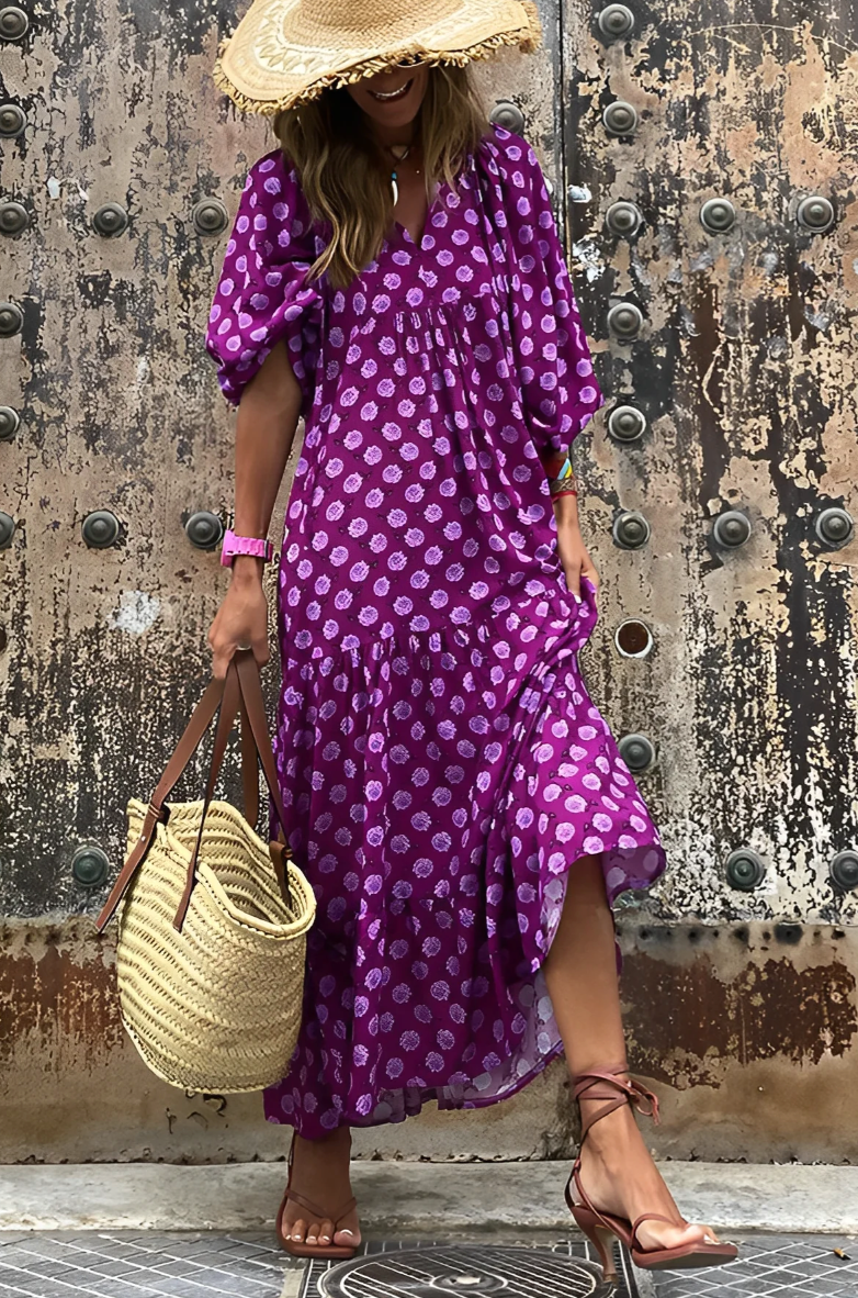 VANSA | Robe maxi longue avec imprimé