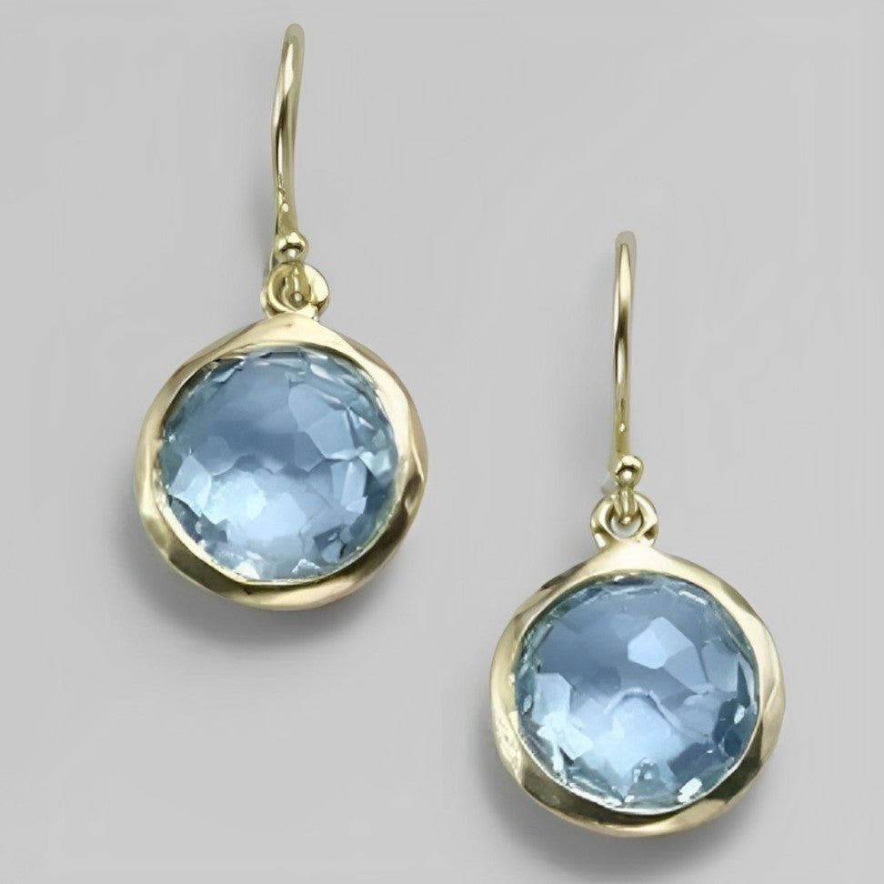 Boucles d'oreilles chics avec cristal bleu