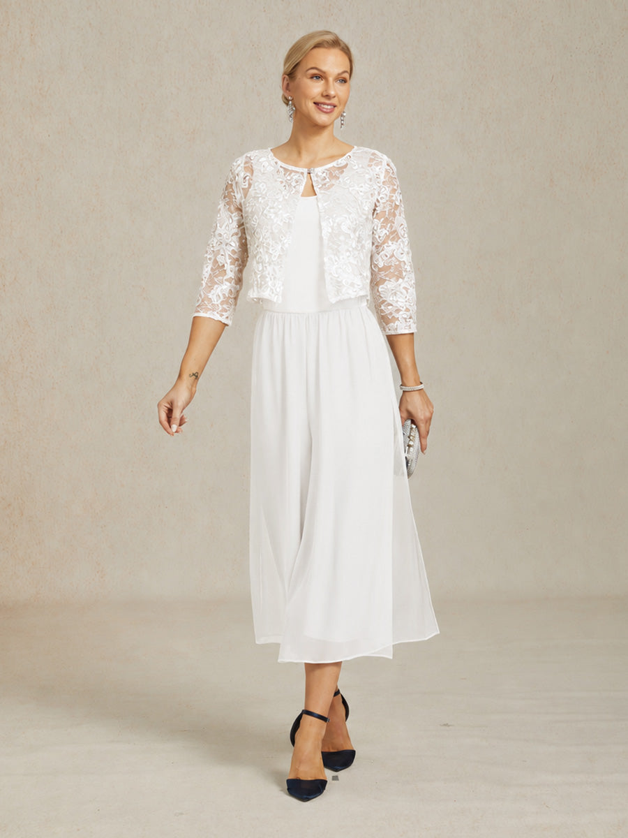 Pantalons droits courts avec une couche de chiffon