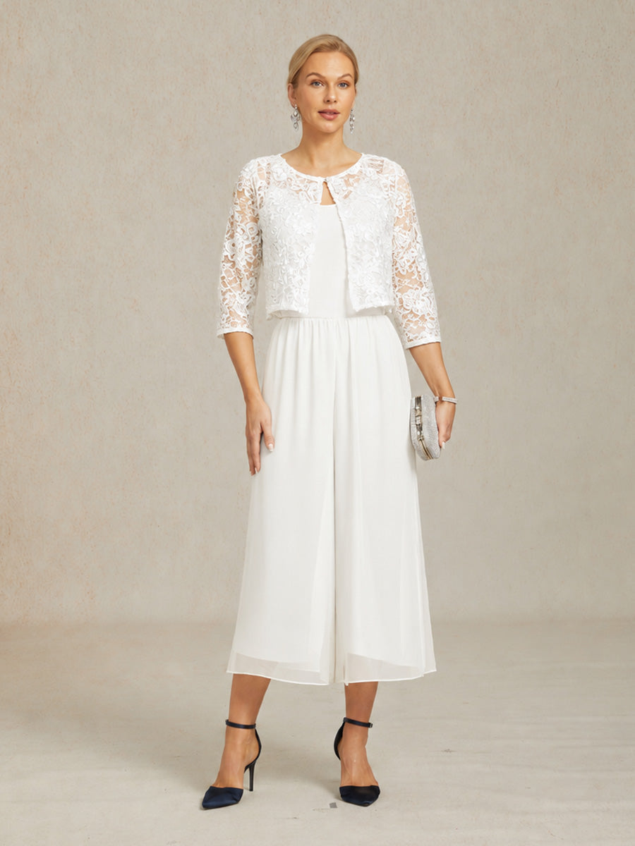 Pantalons droits courts avec une couche de chiffon