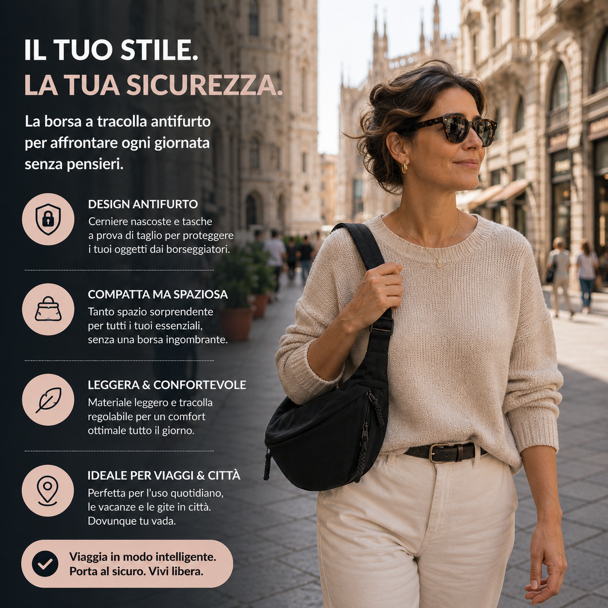 Aria | Sac à Bandoulière Noir