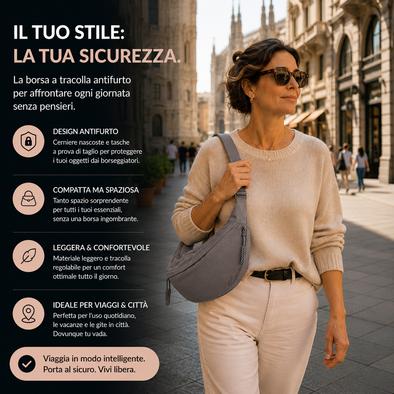 Chiara | Sac à Bandoulière Gris
