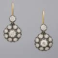 Boucles d'oreilles vintage pendantes avec pierres précieuses