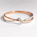 Bague vintage tressée en or et argent